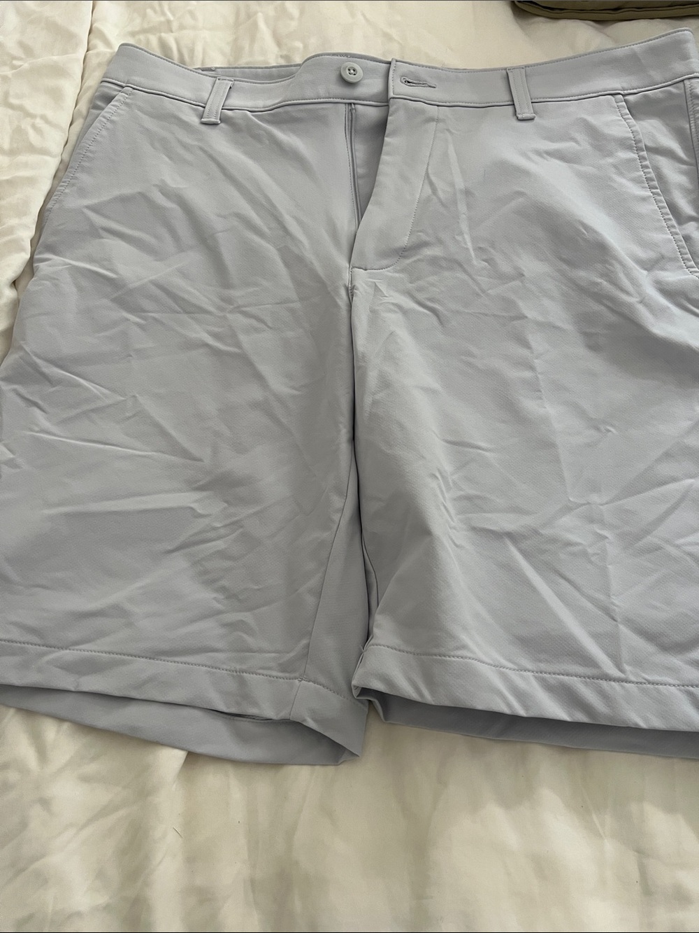 Under Armour Light Gray Flat Front Men's Performance Shorts
